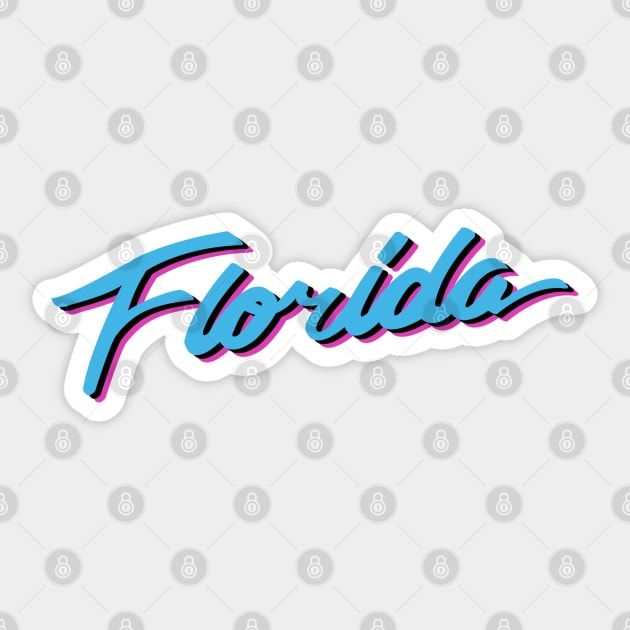 Florida Vice Blue Sticker by Fish & Cats Shop